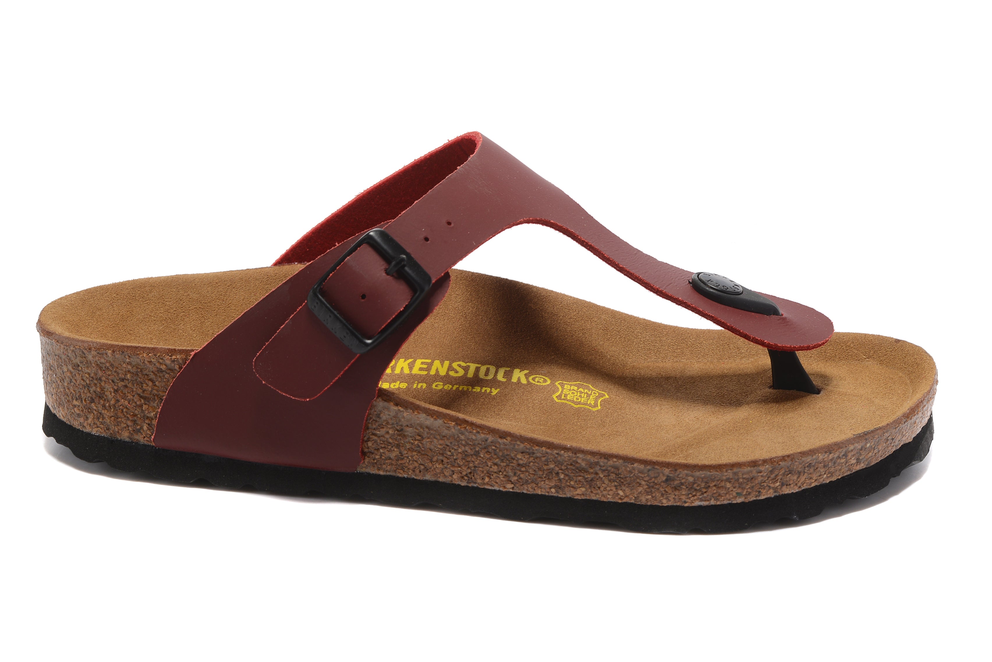Birkenstock Gizeh Wine Red Flip Flops Leather Sandals