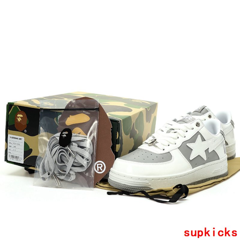 A Bathing Ape Bape Sta Sk8 Low White Gray