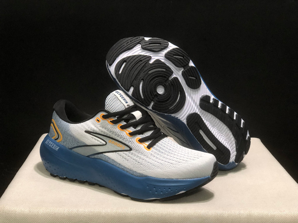Brooks Glycerin 21 Men's Low-top Casual Running Shoes White/Sapphire Blue/Orange