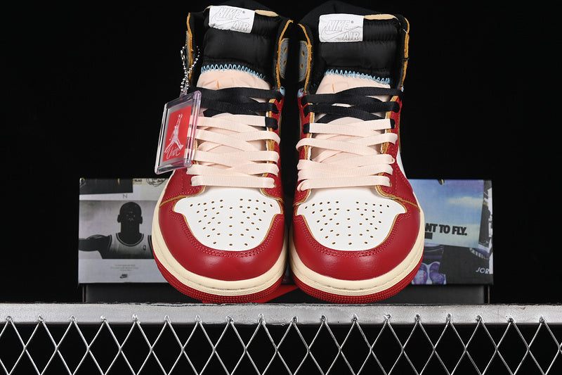 Union Nike Air Jordan 1 High Retro Varsity Red White Sneakers