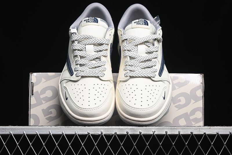 Travis Scott Fragment Design Nike Air Jordan 1 Low The North Face OG SP Grey Navy White Sneakers