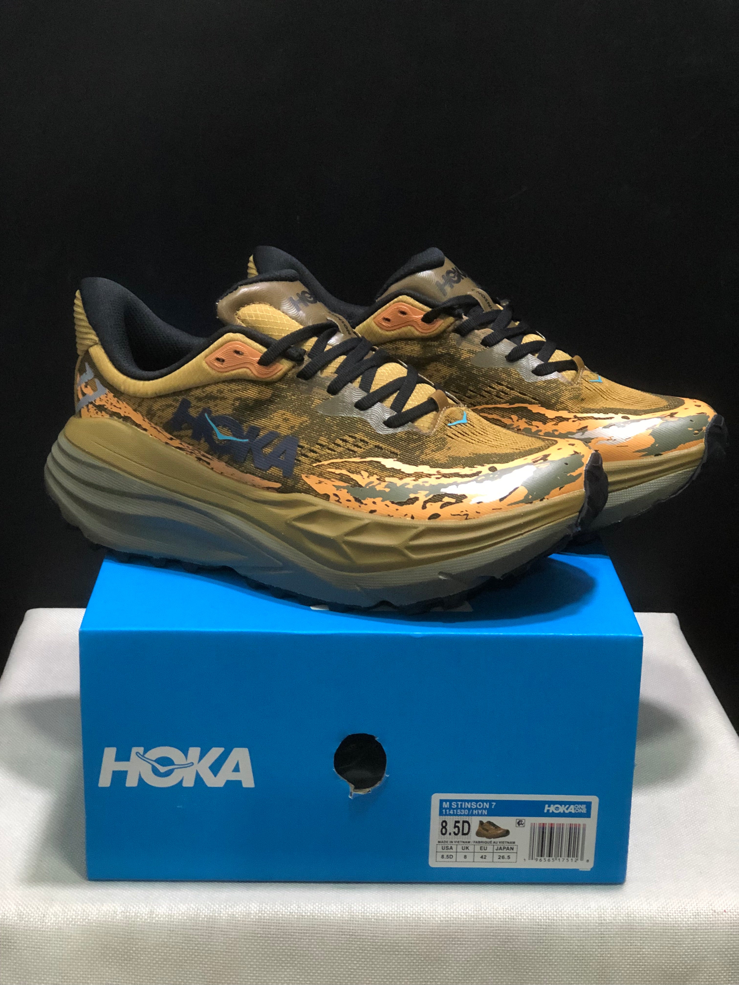 Hoka One One Stinson 7 Comfortable Anti-slip Outdoor Running Shoes Sneakers Brown