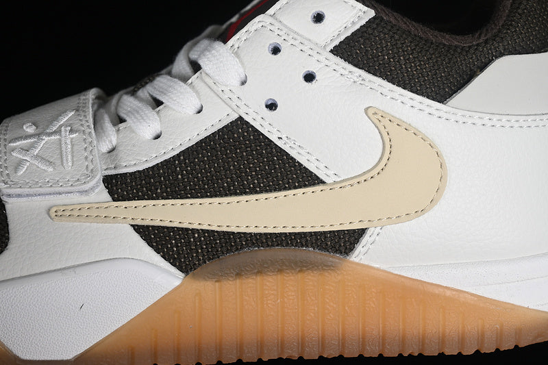 Travis Scott Nike Air Jordan Cut The Check Brown Sole Black White Sneakers