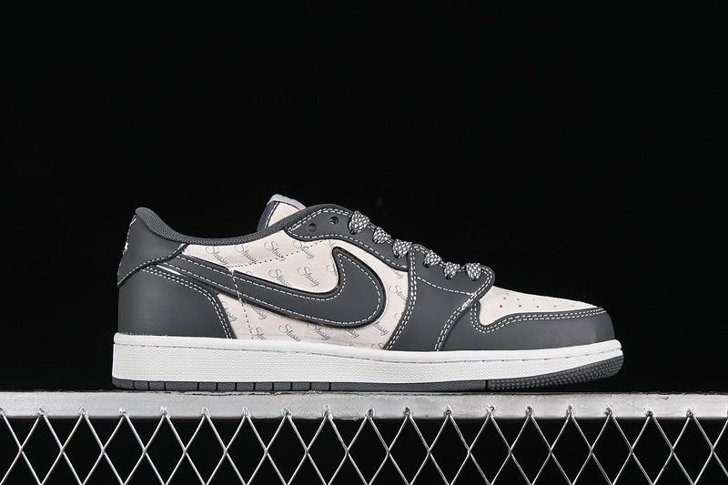 Travis Scott Fragment Design Nike Air Jordan 1 Low OG SP Dark Grey White Sneakers