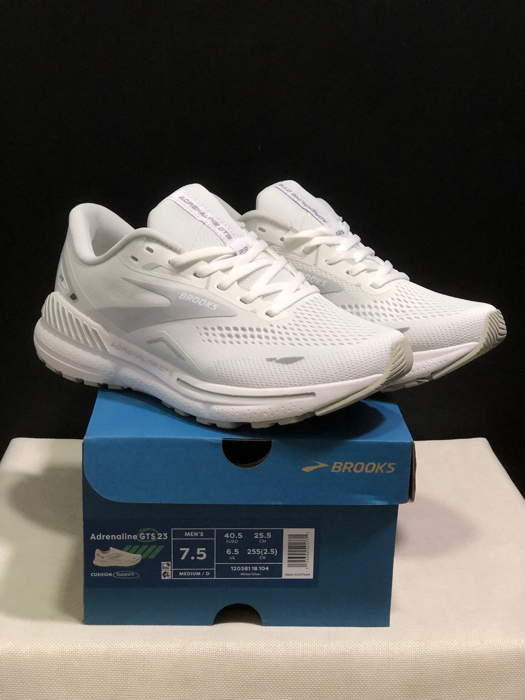 Brooks Adrenaline GTS 23 Shock-absorbing Wear-resistant Low-top Running Shoes White/Silver