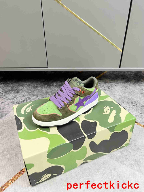 A Bathing Ape Bape Sta Low Army Green Purple