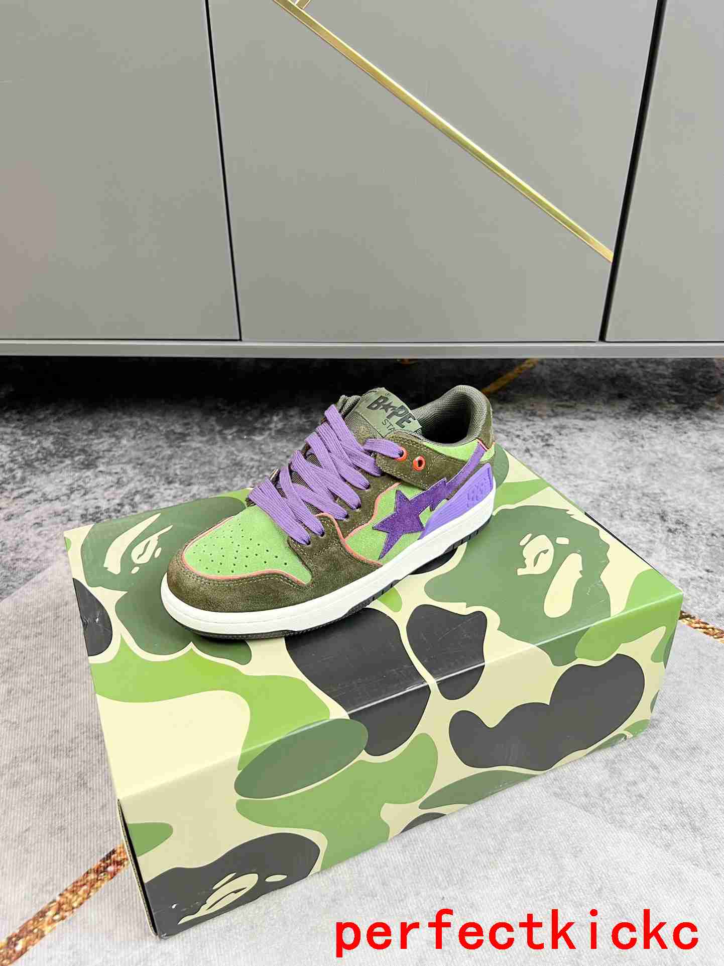 A Bathing Ape1 Bape Sta Low Army Green Purple