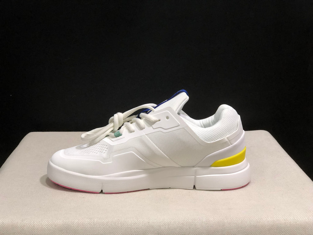 On Running The Roger Spin Breathable Mesh Sneakers Blue White/Pink Sole