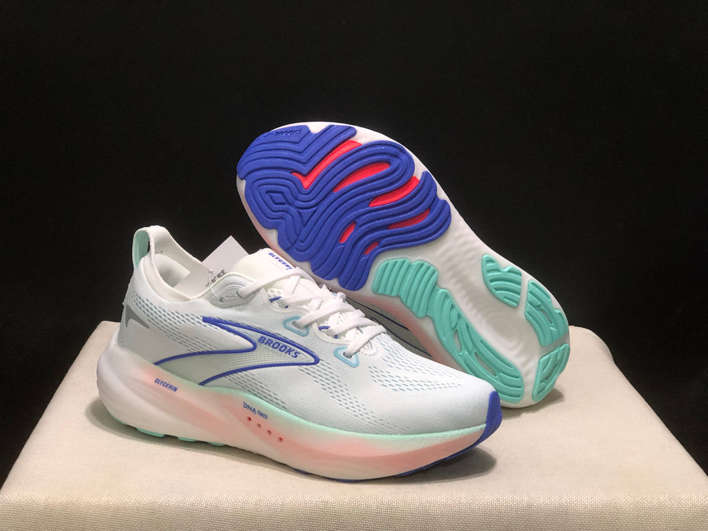 Brooks Glycerin 22 Comfortable Running Shoes Co Branded/White/Blue