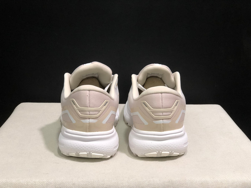 Brooks Ghost 15 Shock-absorbing Wear-resistant Low-top Running Shoes White/Light Pink