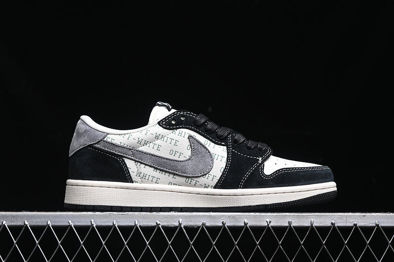 Travis Scott Fragment Design Nike Air Jordan 1 Low OG SP Off White Grey Black Sneakers