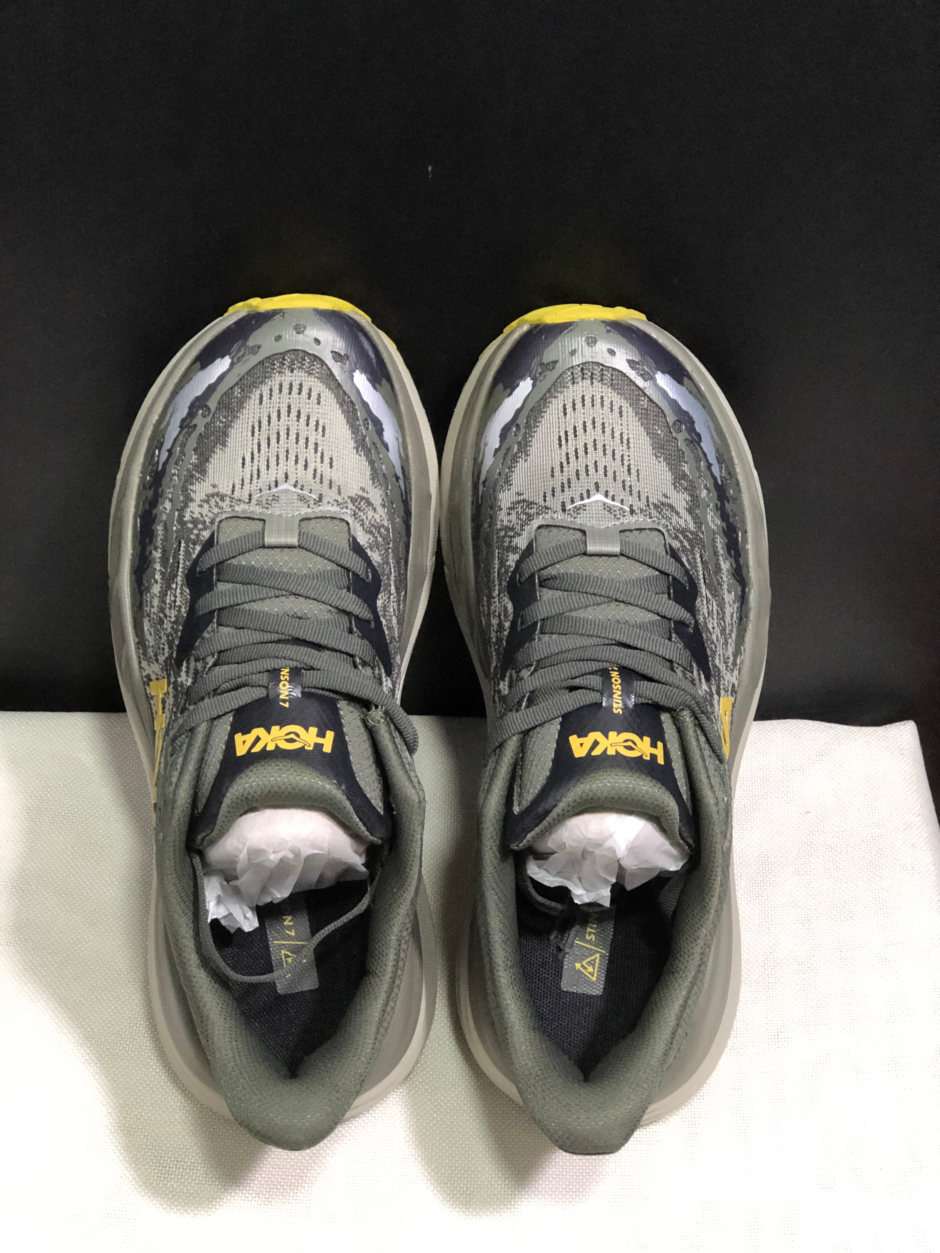 Hoka One One Stinson 7 Comfortable Anti-slip Outdoor Running Shoes Brown Sneakers