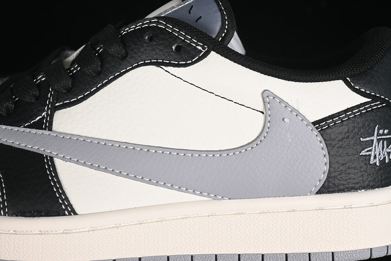 Travis Scott Fragment Design Nike Air Jordan 1 low OG SP Grey Sole Black White Sneakers