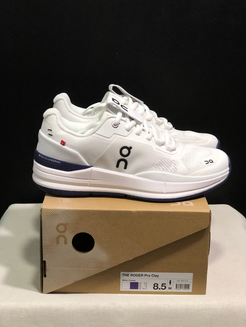 On Running The Roger Rro Durable And Breathable Tennis Shoes White/Dark Purple