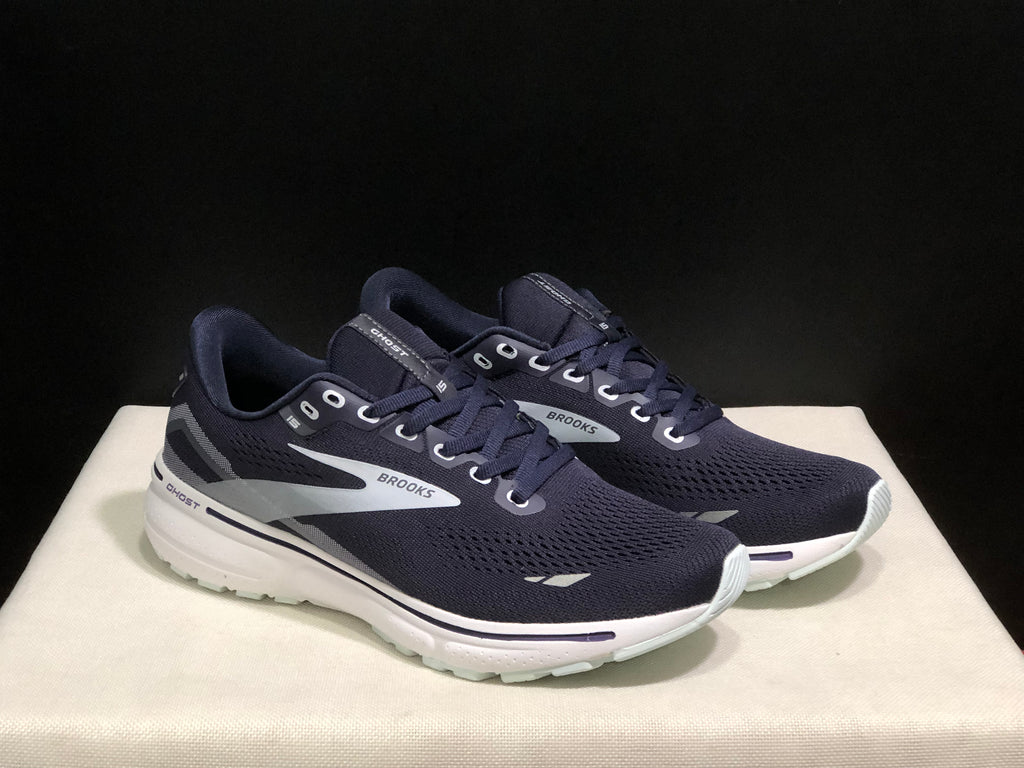 Brooks Ghost 15 Shock-absorbing Wear-resistant Low-top Running Shoes Dark Blue/White