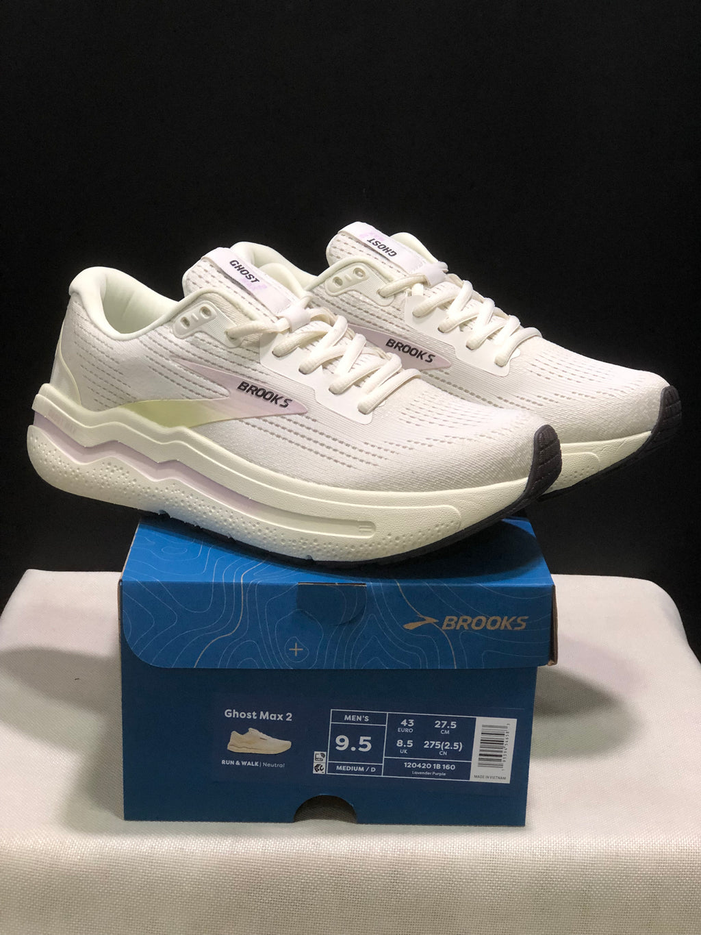 Brooks Ghost Max 2 Breathable Low-top Running Shoes Lavender Purple