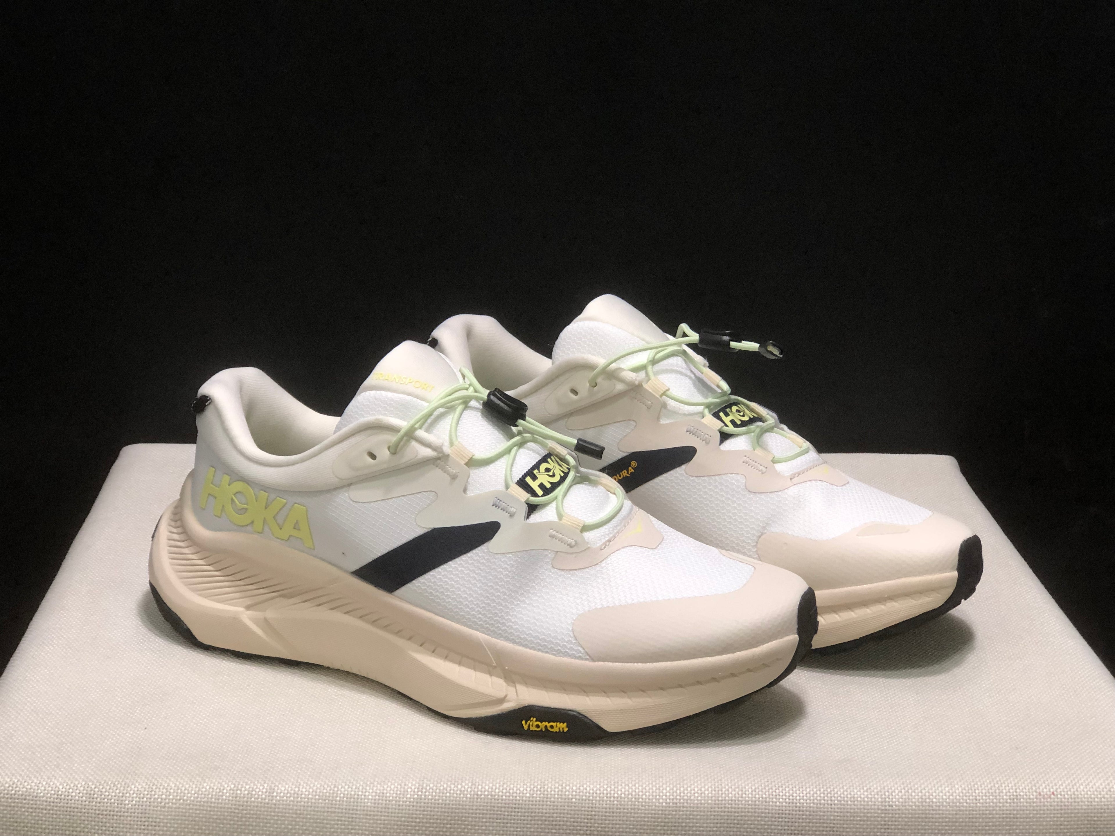 Hoka One One Transport Drawstring Low-top Running Shoes Sneakers Beige