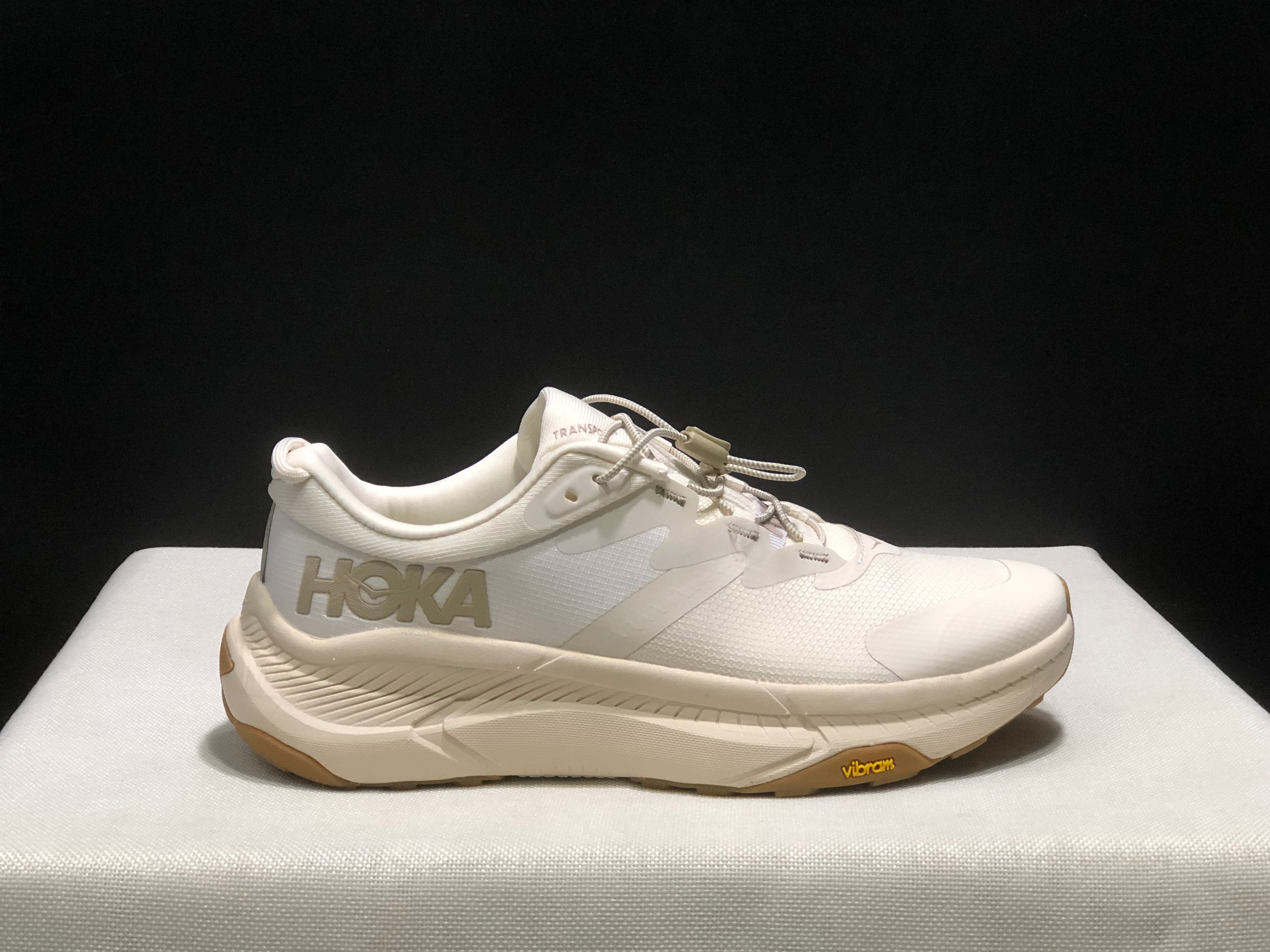Hoka One One Transport Drawstring Low-top Running Shoes Sneakers Cream