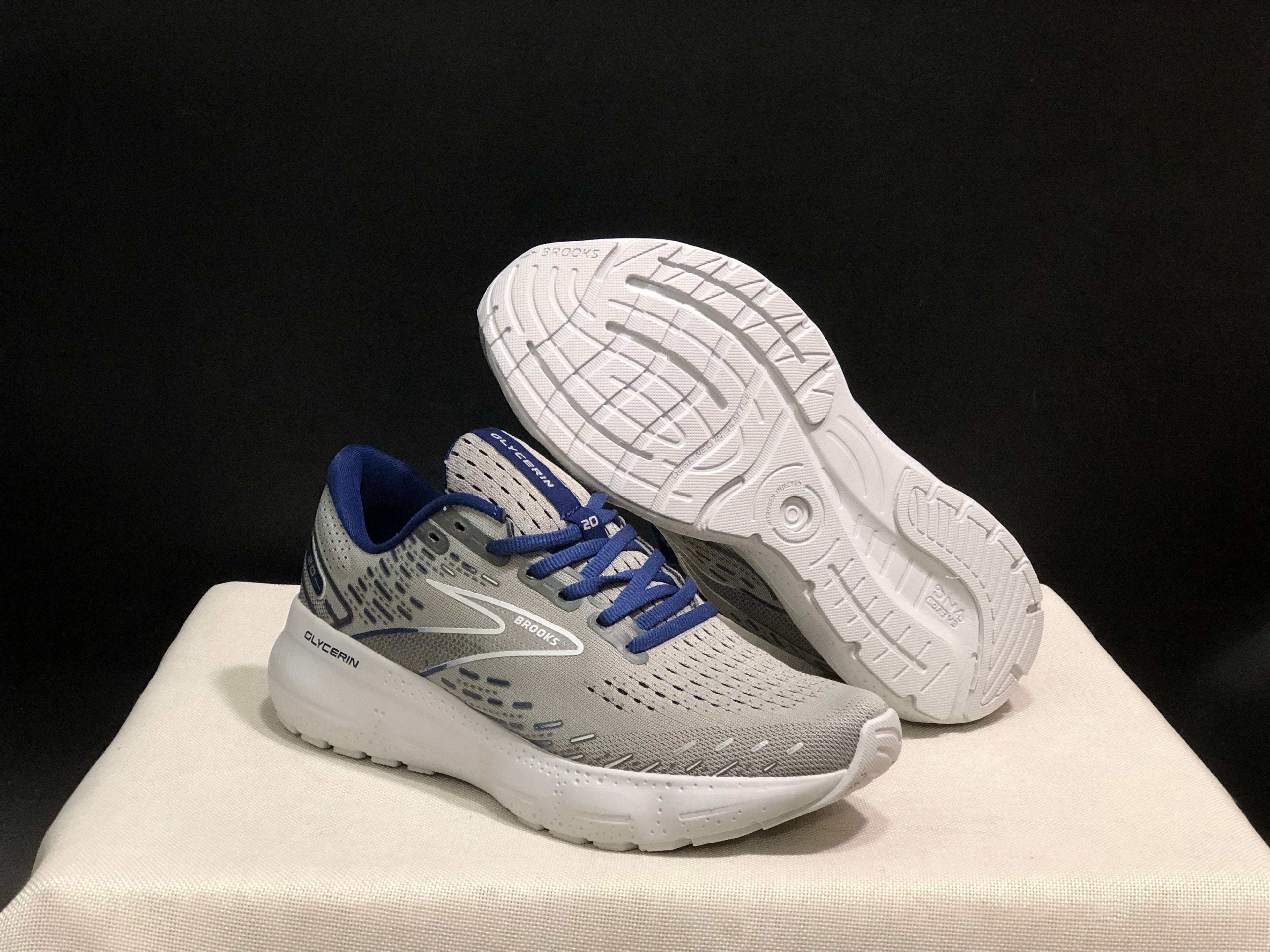 Brooks Glycerin GTS 20 Shock-absorbing Wear-resistant Running Shoes Grey