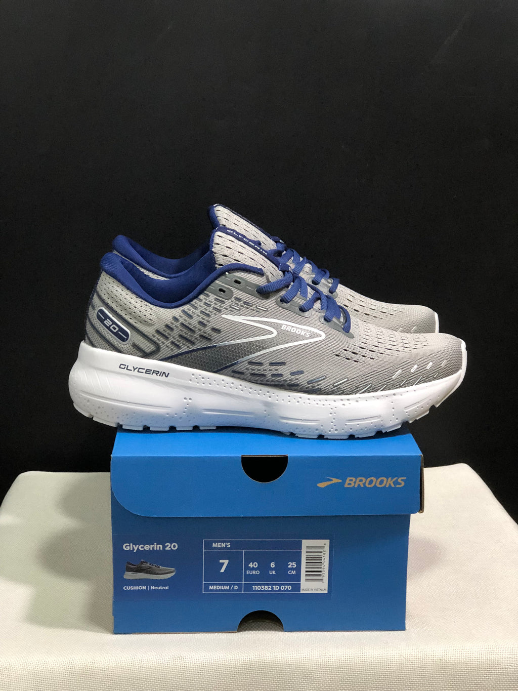 Brooks Glycerin GTS 20 Shock-absorbing Wear-resistant Running Shoes Grey