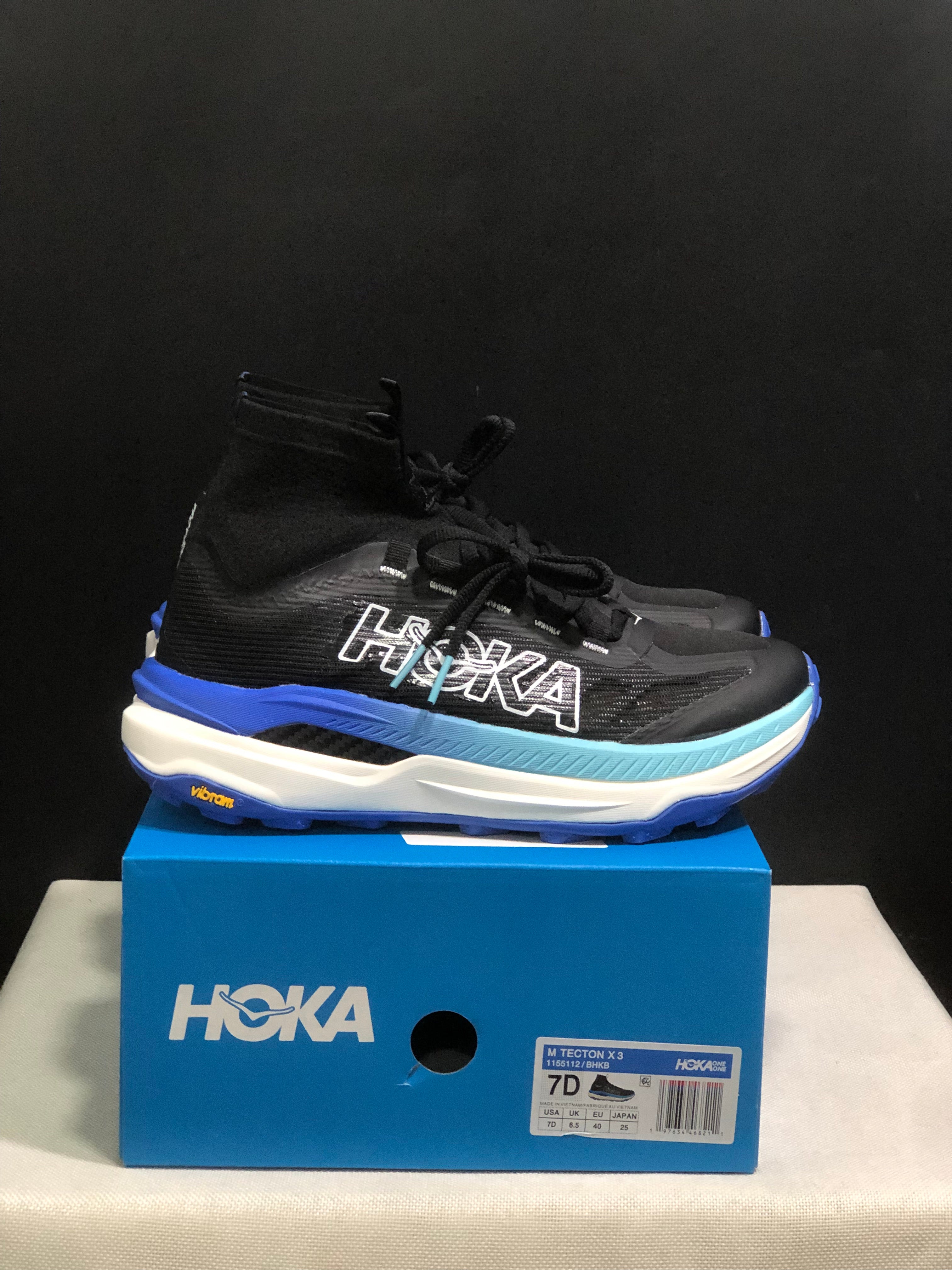 Hoka One One Tecton X 3 Comfortable High-top Running Shoes Sneakers Black