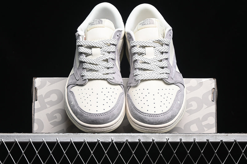 Travis Scott Fragment Design Nike Air Jordan 1 Low The North Face OG SP Grey White Sneakers