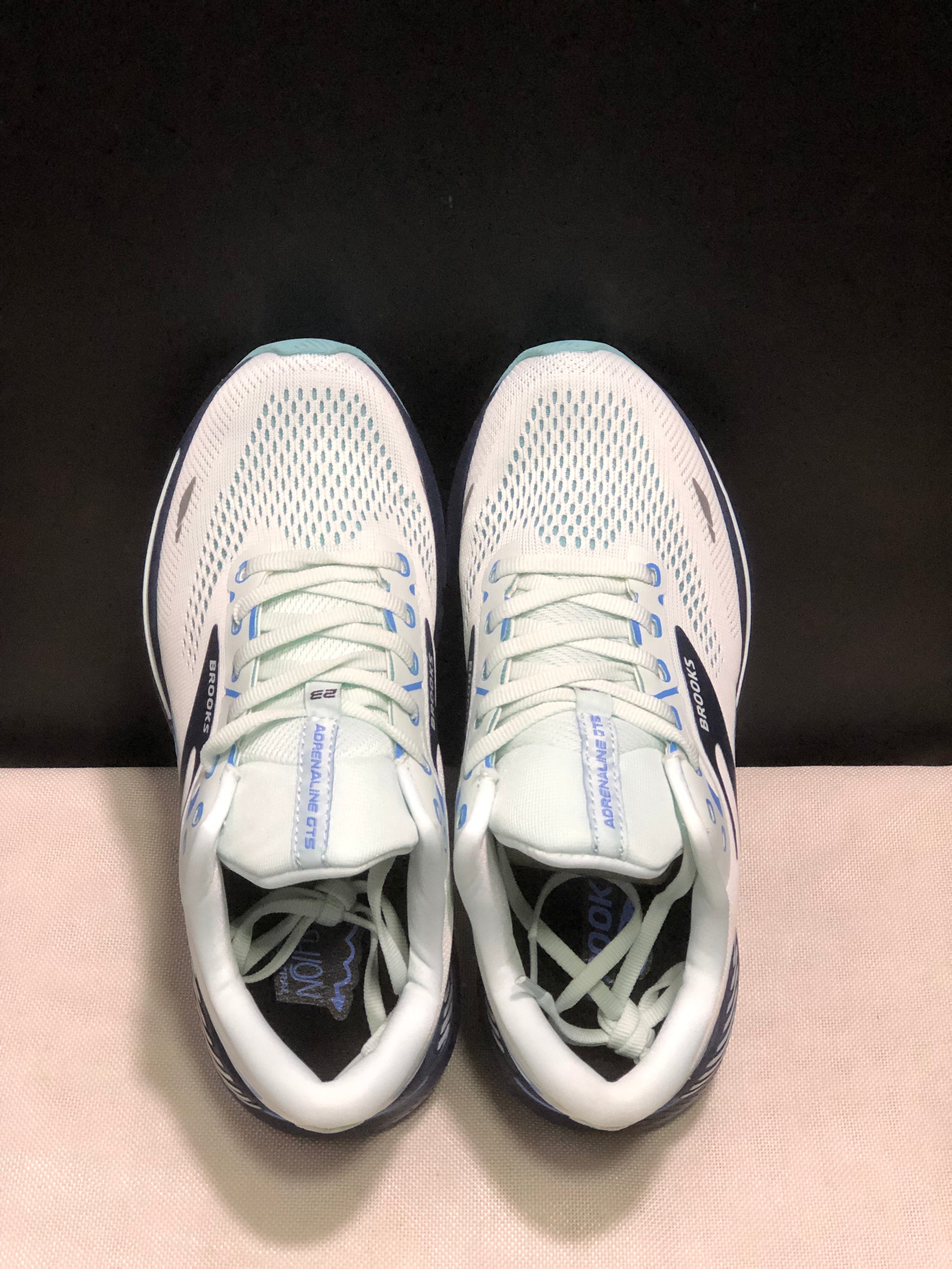 Brooks Adrenaline GTS 23 Shock-absorbing Wear-resistant Low-top Running Shoes White/Blue