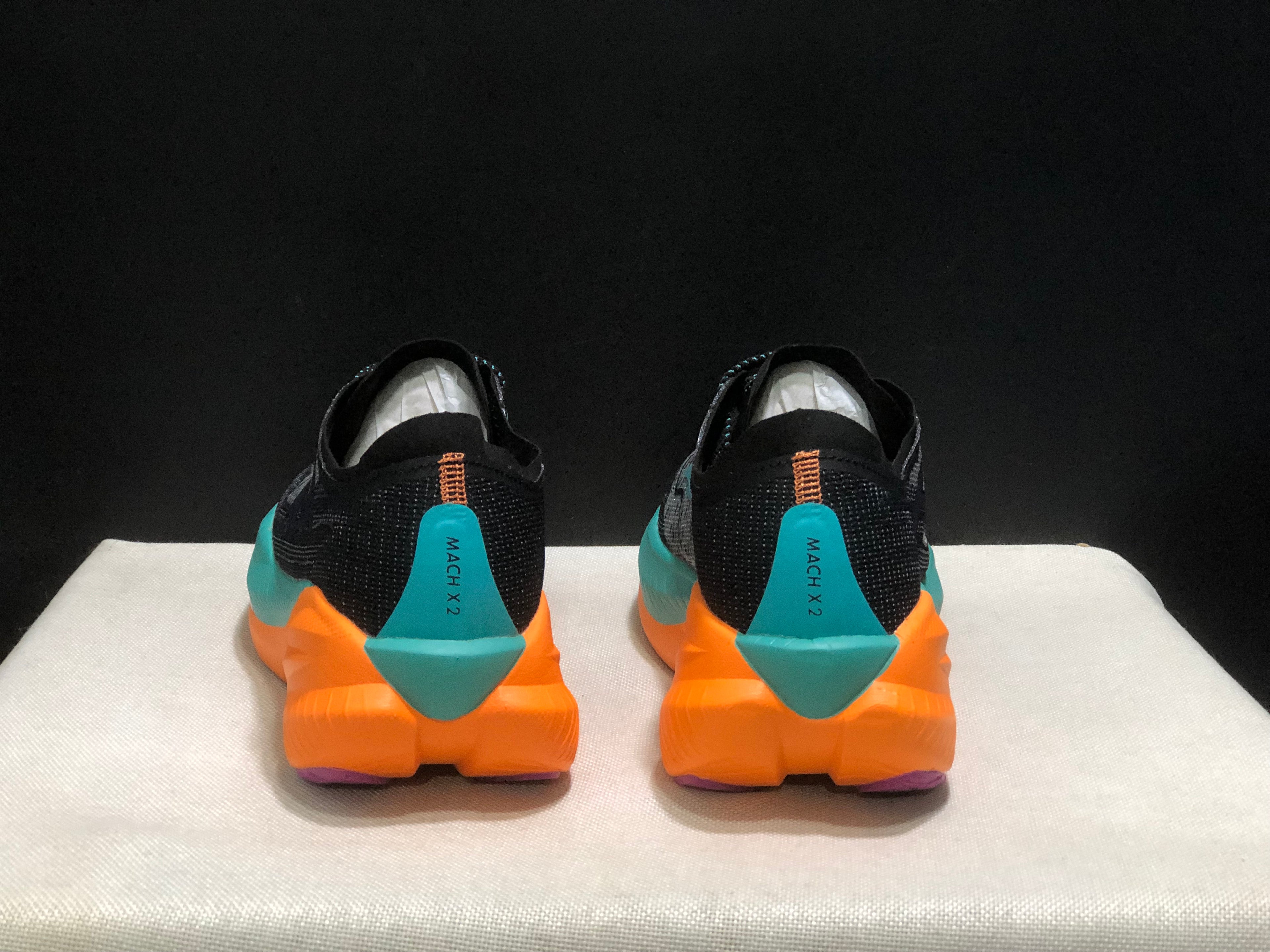 Hoka One One Mach X 2 Anti-slip Low-top Running Shoes Black/Green/Orange