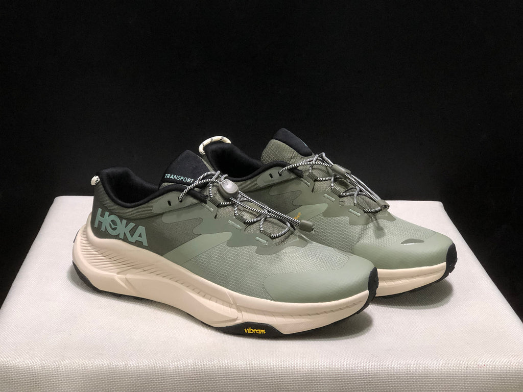 Hoka One One Transport Drawstring Low-top Running Shoes Sneakers Green