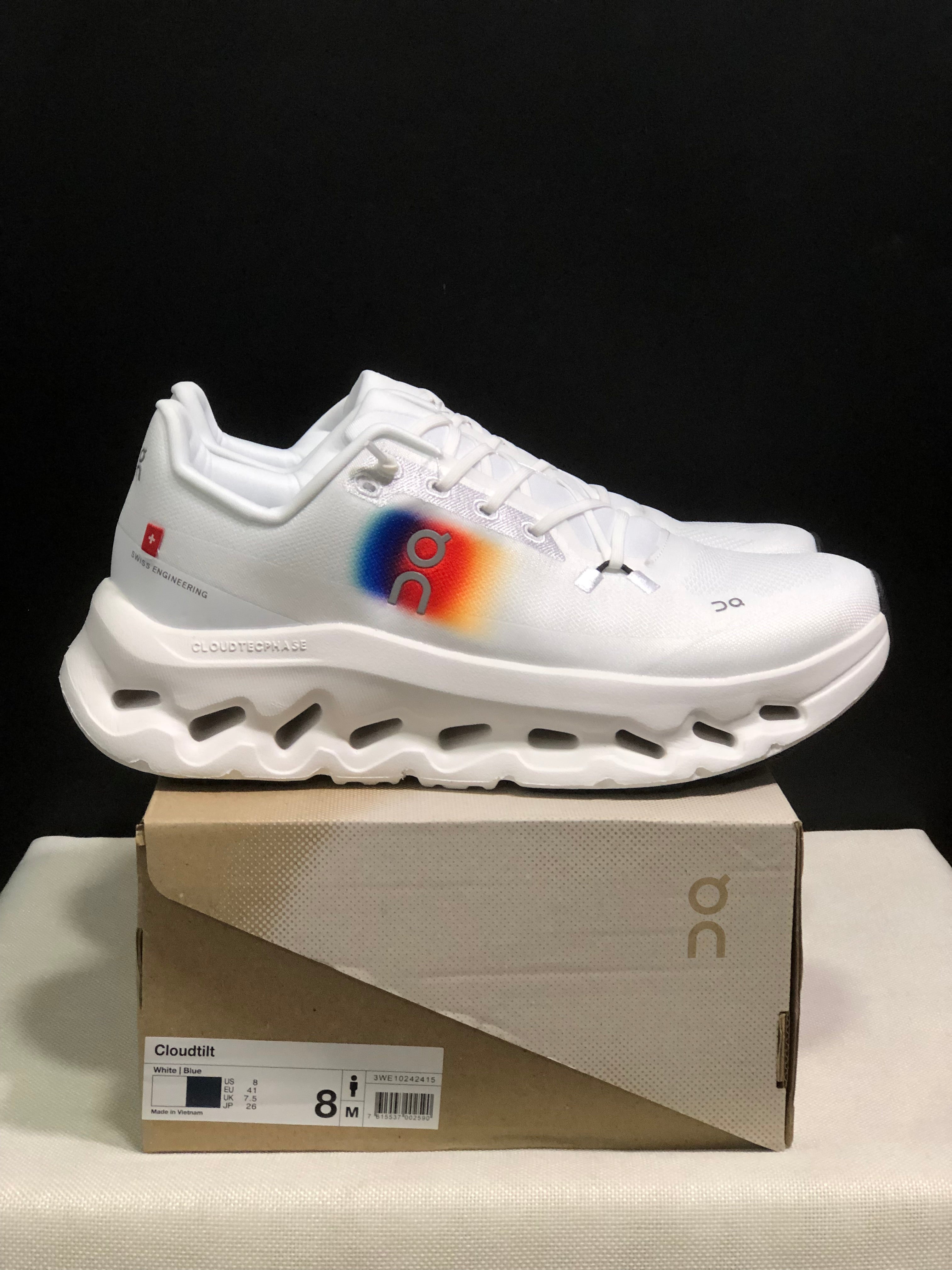 On Running Cloudtilt Durable Casual Life Shoes White/Rainbow Colors