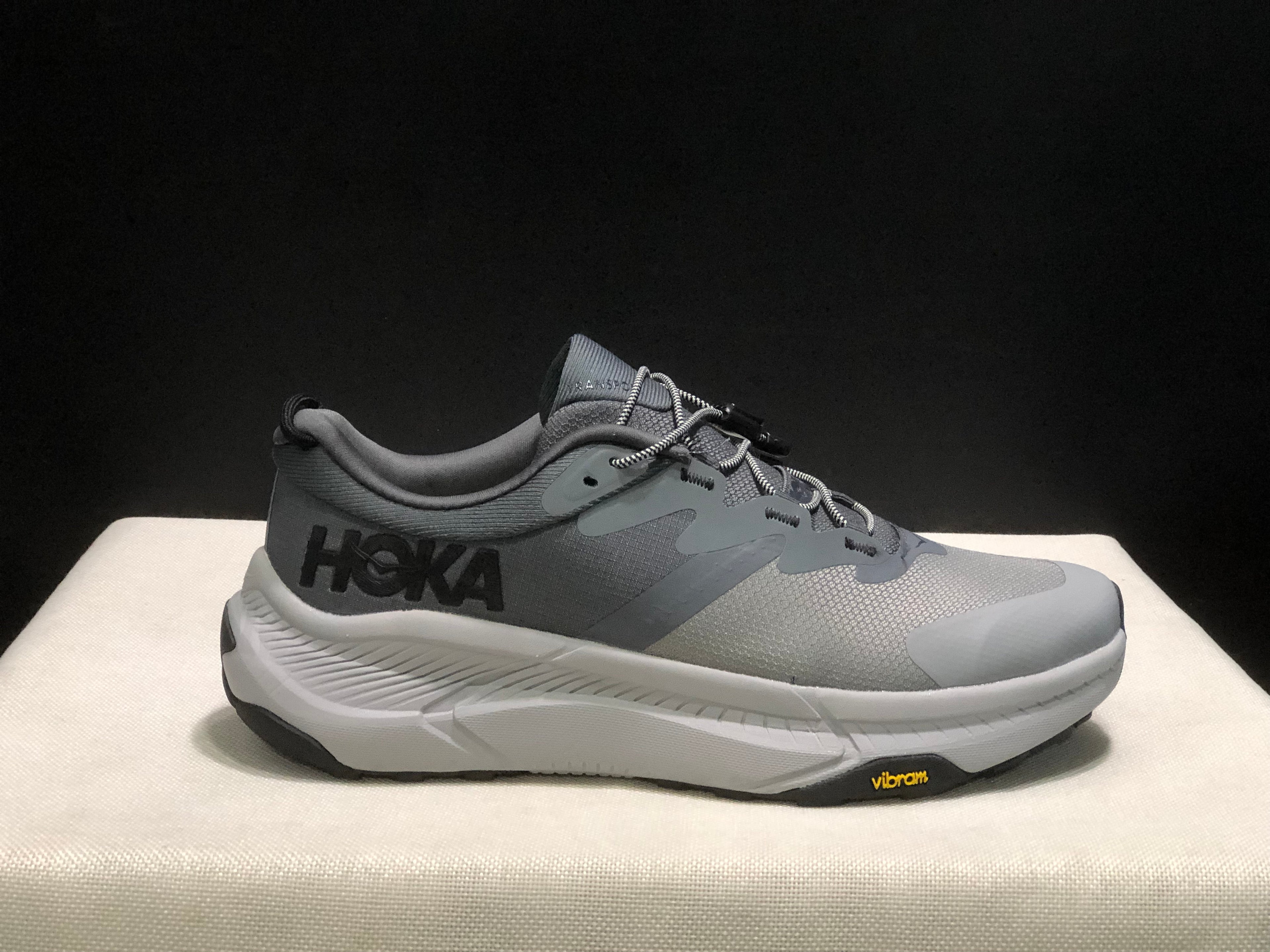 Hoka One One Transport Drawstring Low-top Running Shoes Sneakers Gray