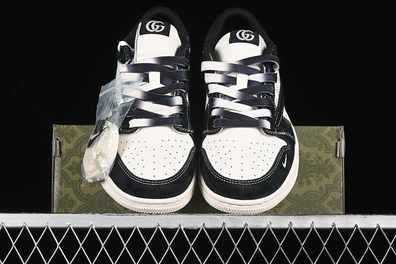 Travis Scott Fragment Design Nike Air Jordan 1 Low Gucci OG SP Black White Sneakers