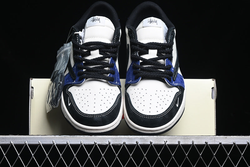 Travis Scott Fragment Design Nike Air Jordan 1 Low OG SP Navy Black White Sneakers