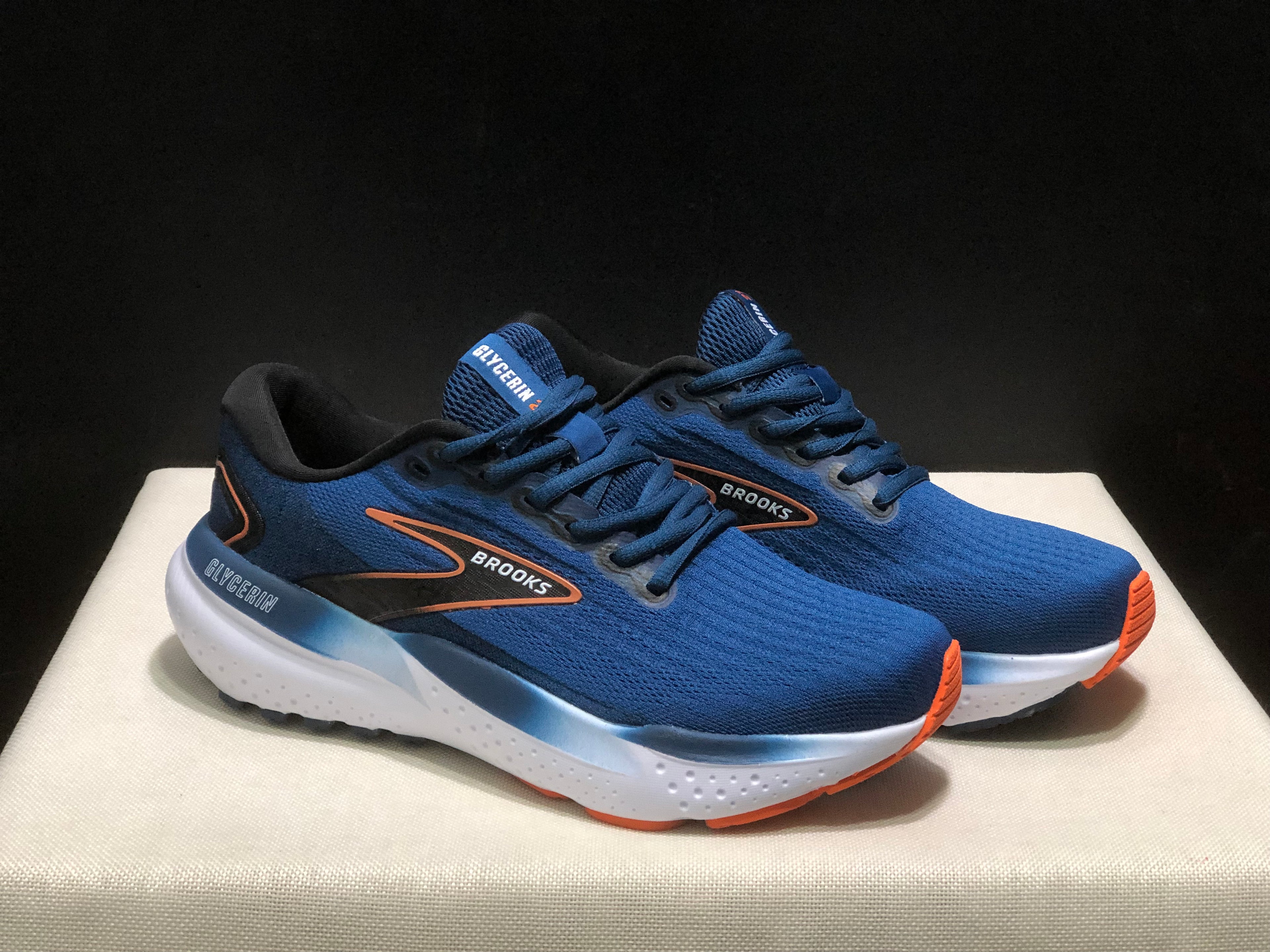 Brooks Glycerin 21 Low-top Casual Running Shoes Blue/Black/Orange