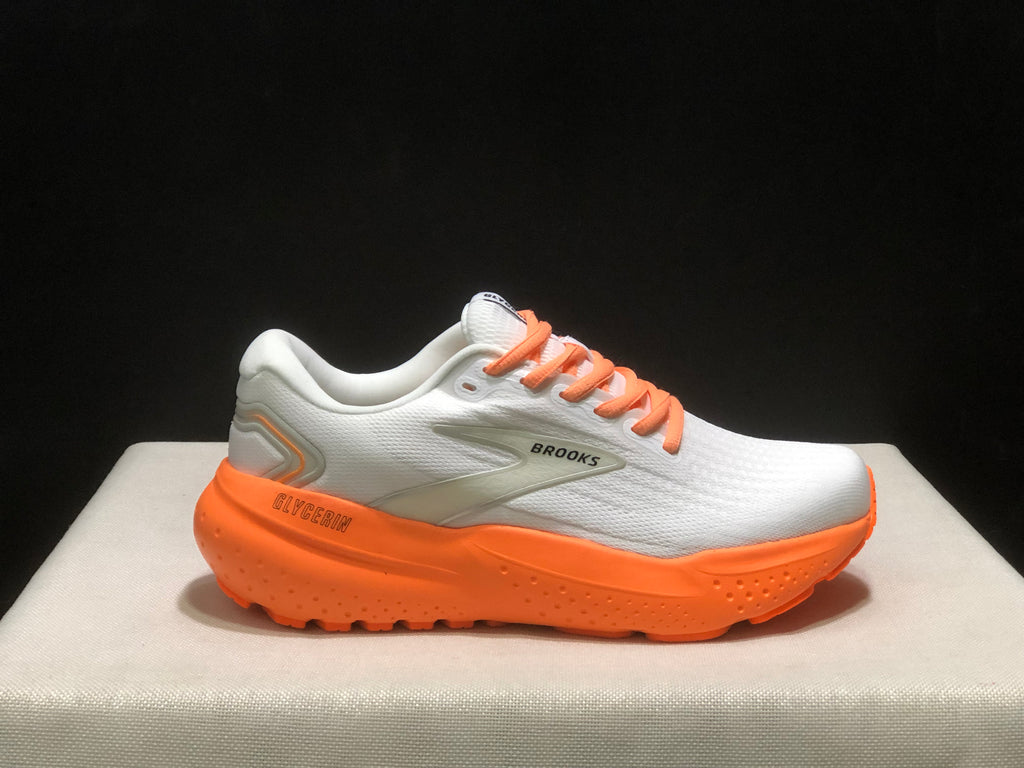 Brooks Glycerin 21 Low-top Casual Running Shoes White/Flourescent Orange