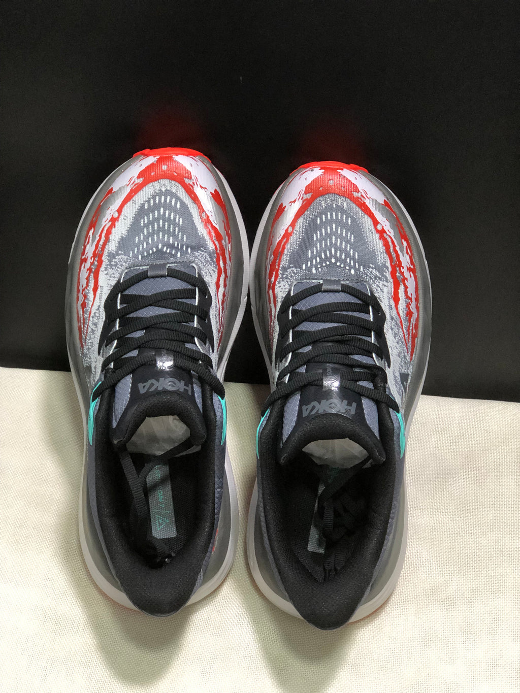 Hoka One One Stinson 7 Comfortable Anti-slip Outdoor Running Shoes Sneakers Gray/Red