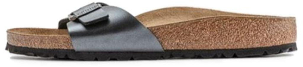 Birkenstock Madrid Birko-Flor 1021532 Narrow Fit Metallic Black Sandals