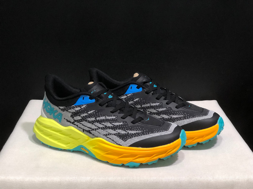 Hoka One One Speedgoat 5 Men's Trail Running Shoes Sneakers Black/Gold