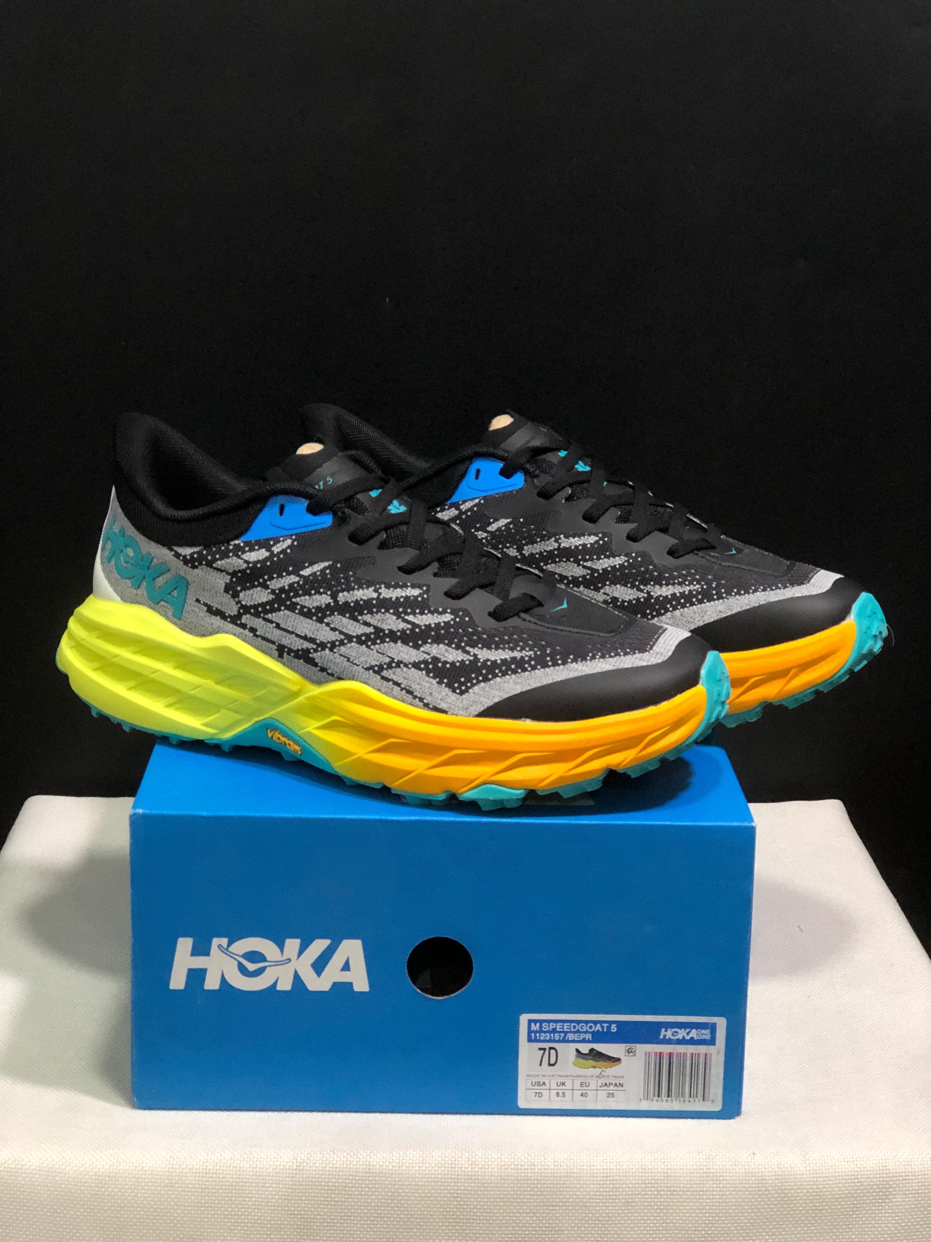 Hoka One One Speedgoat 5 Men's Trail Running Shoes Sneakers Black/Gold