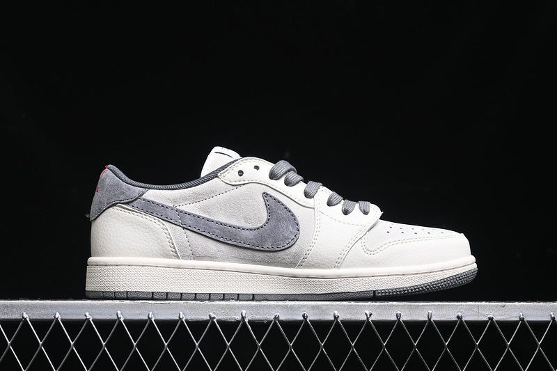 Travis Scott Fragment Design Nike Air Jordan 1 Low OG SP Grey White Casual Fashion Sneakers