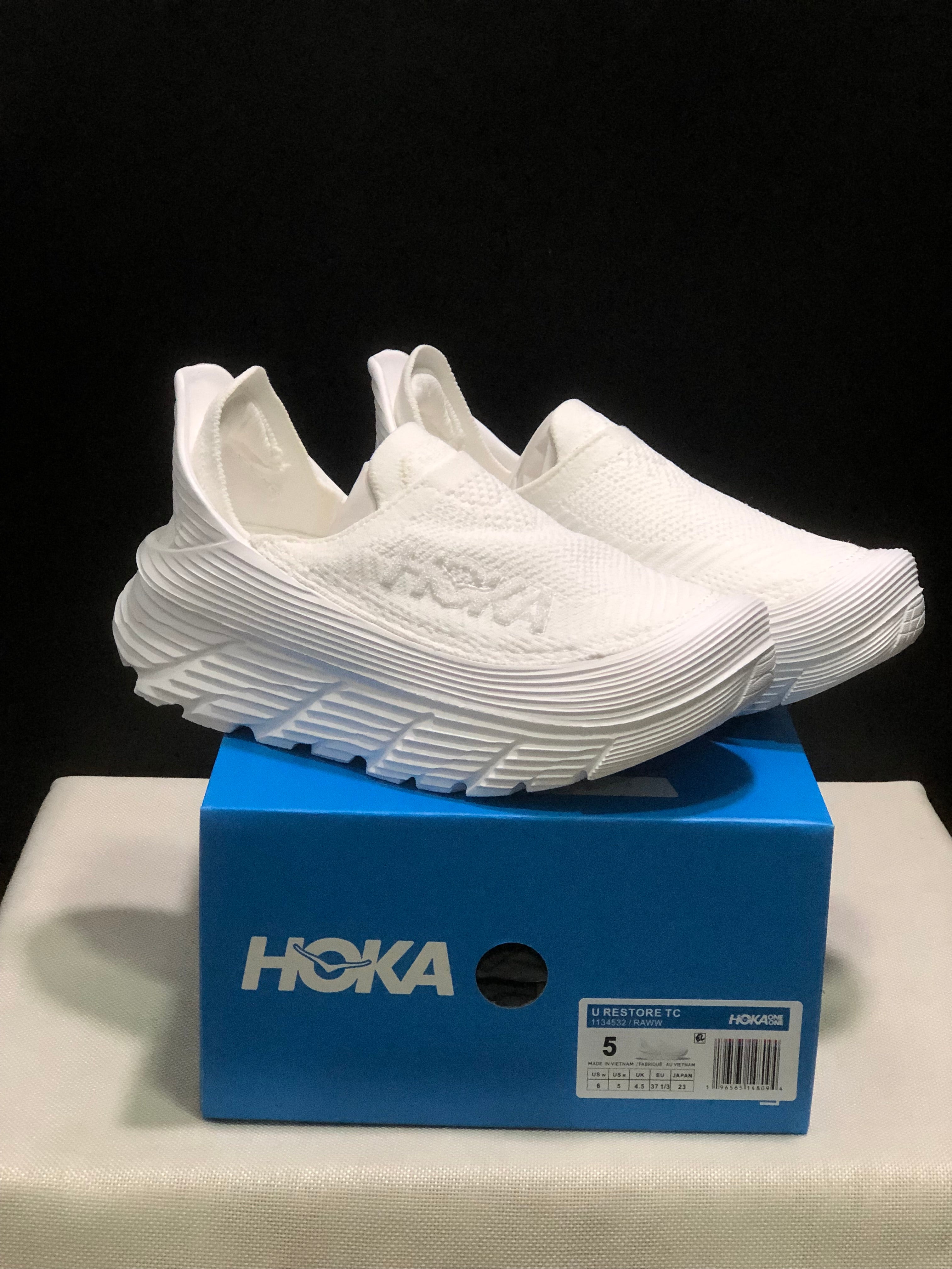 Hoka One One Restore TC Elastic Comfortable Low-top Running Shoes Sneakers White