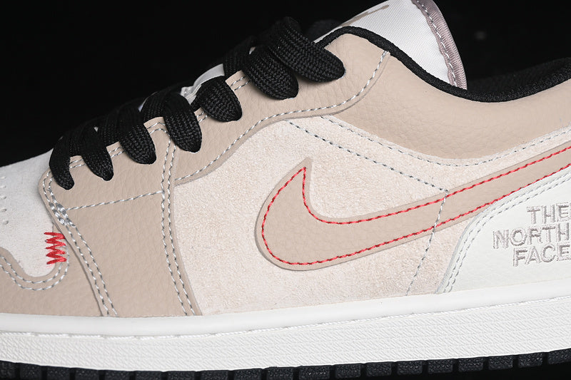 Travis Scott Fragment Design Nike Air Jordan 1 Low The North Face Black White Khaki Sneakers