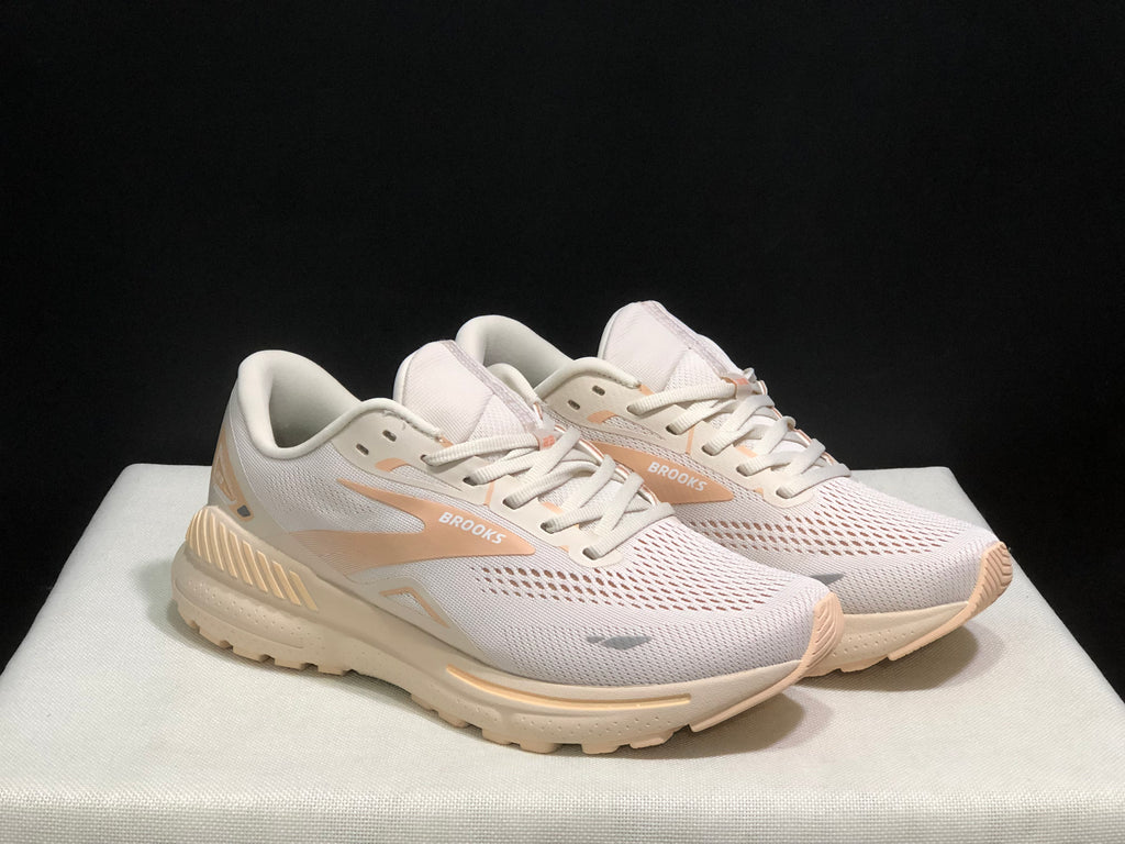 Brooks Adrenaline GTS 23 Shock-absorbing Wear-resistant Low-top Running Shoes Crystal Grey/Pink