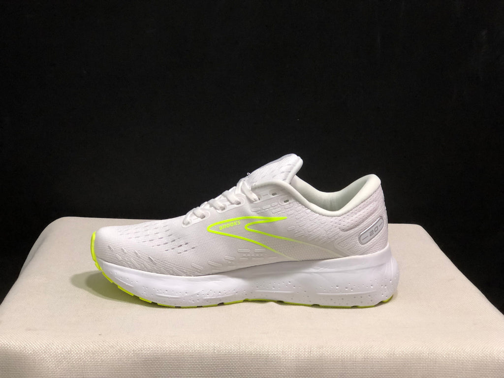 Brooks Glycerin GTS 20 Shock-absorbing Wear-resistant Running Shoes White/Fluorescent Green