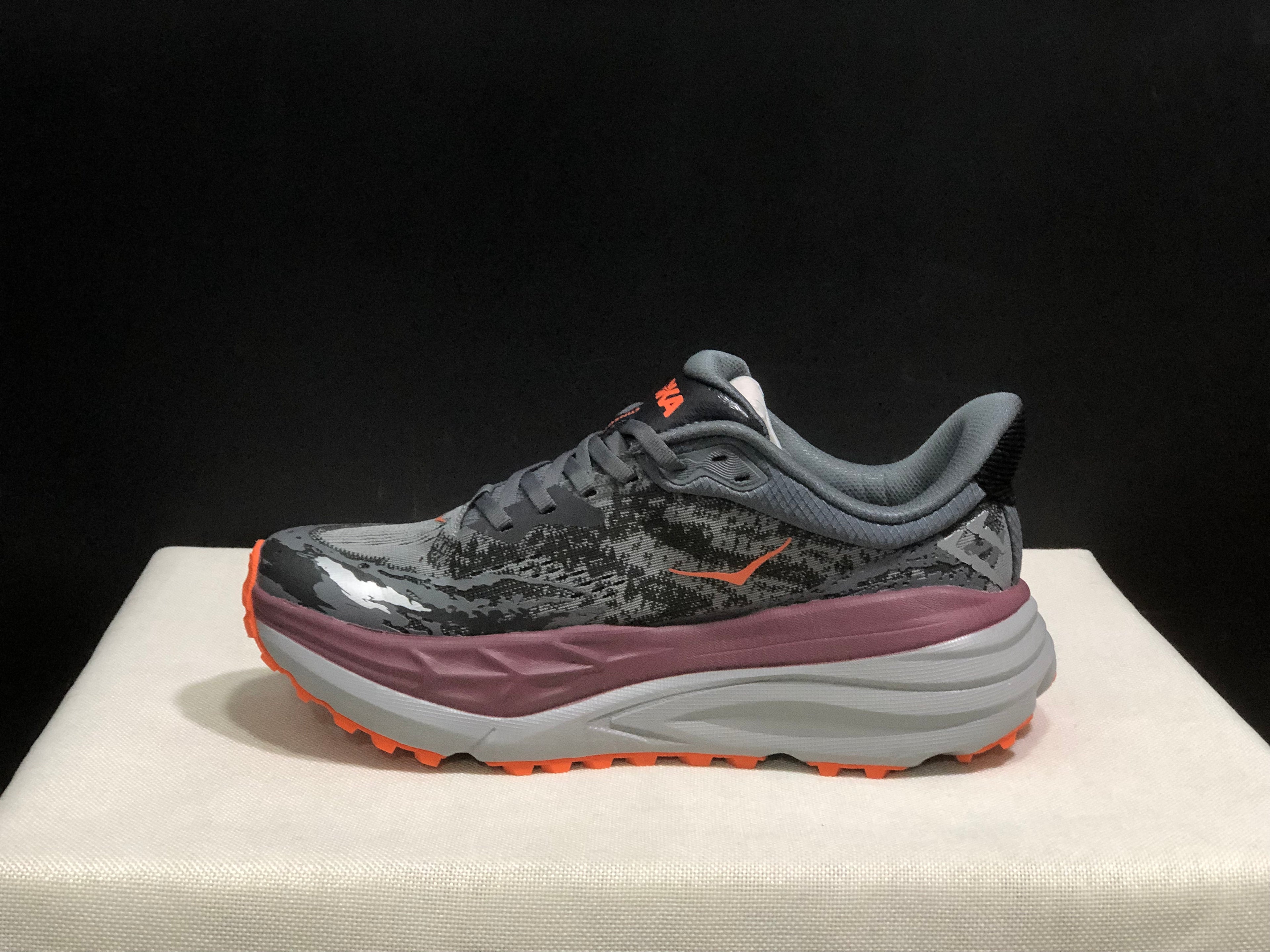 Hoka One One Stinson 7 Comfortable Anti-slip Outdoor Running Shoes Sneakers Gray/Orange