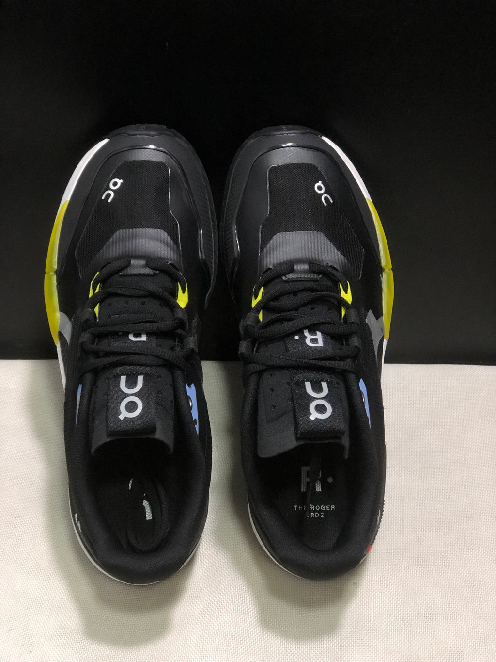 On Running The Roger Pro 2 Breathable Mesh Training Running Shoes Black/White/Lemon Yellow