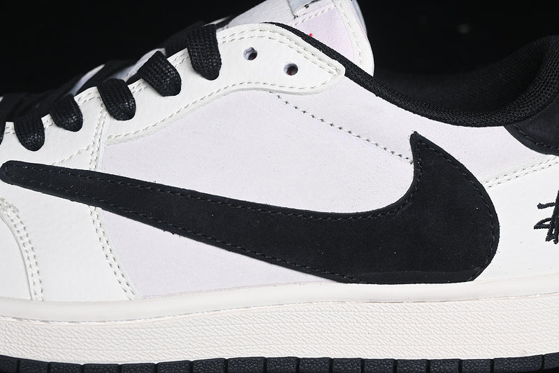 Travis Scott Fragment Design Nike Air Jordan 1 Retro Low OG SP Black White Sneakers