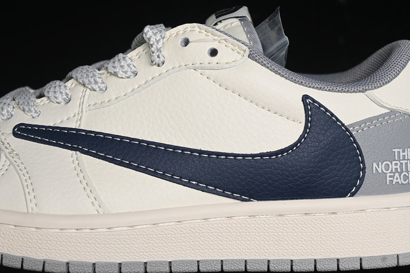 Travis Scott Fragment Design Nike Air Jordan 1 Low The North Face OG SP Grey Navy White Sneakers