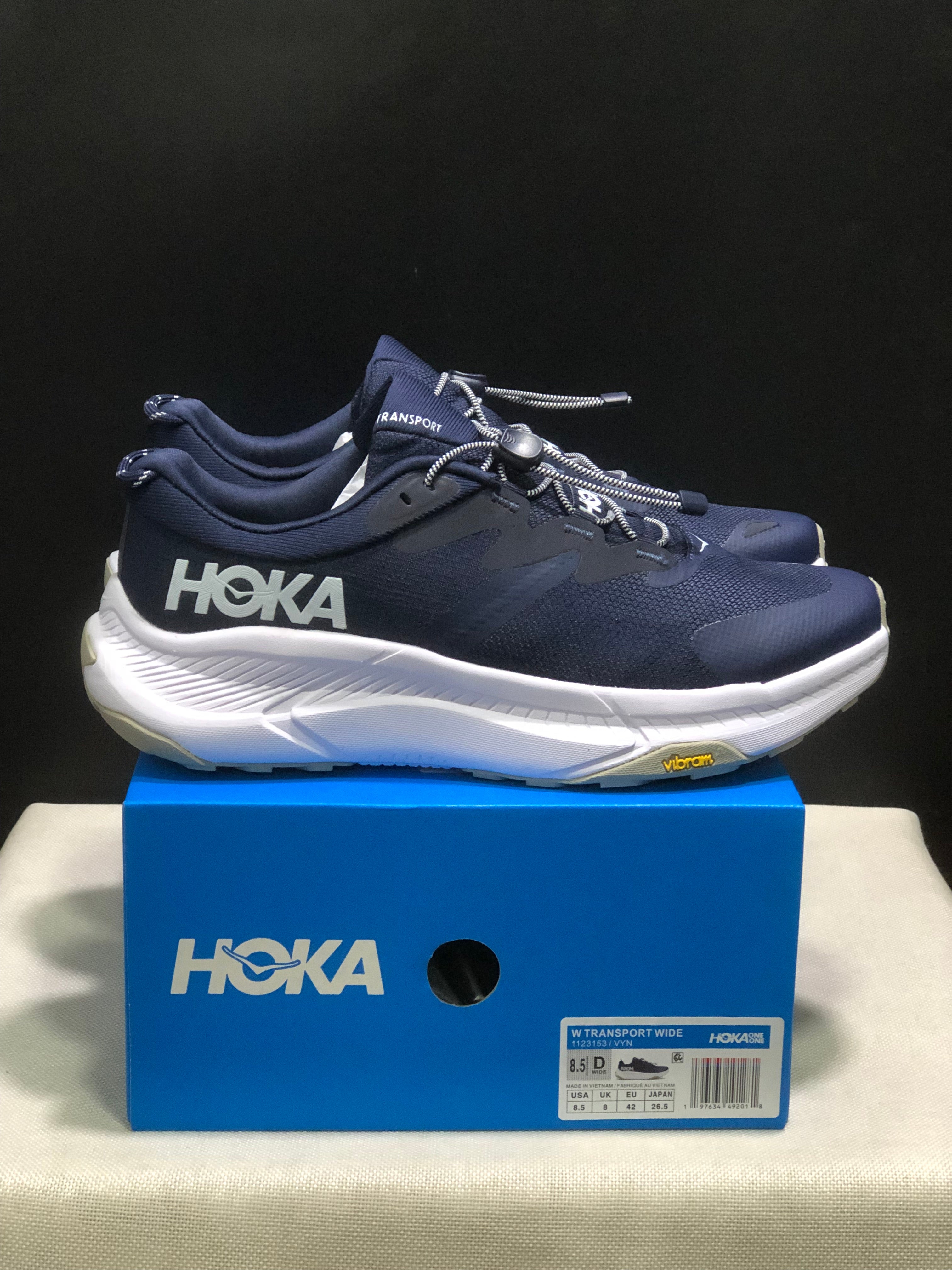 Hoka One One Transport Drawstring Low-top Running Shoes Sneakers Navy