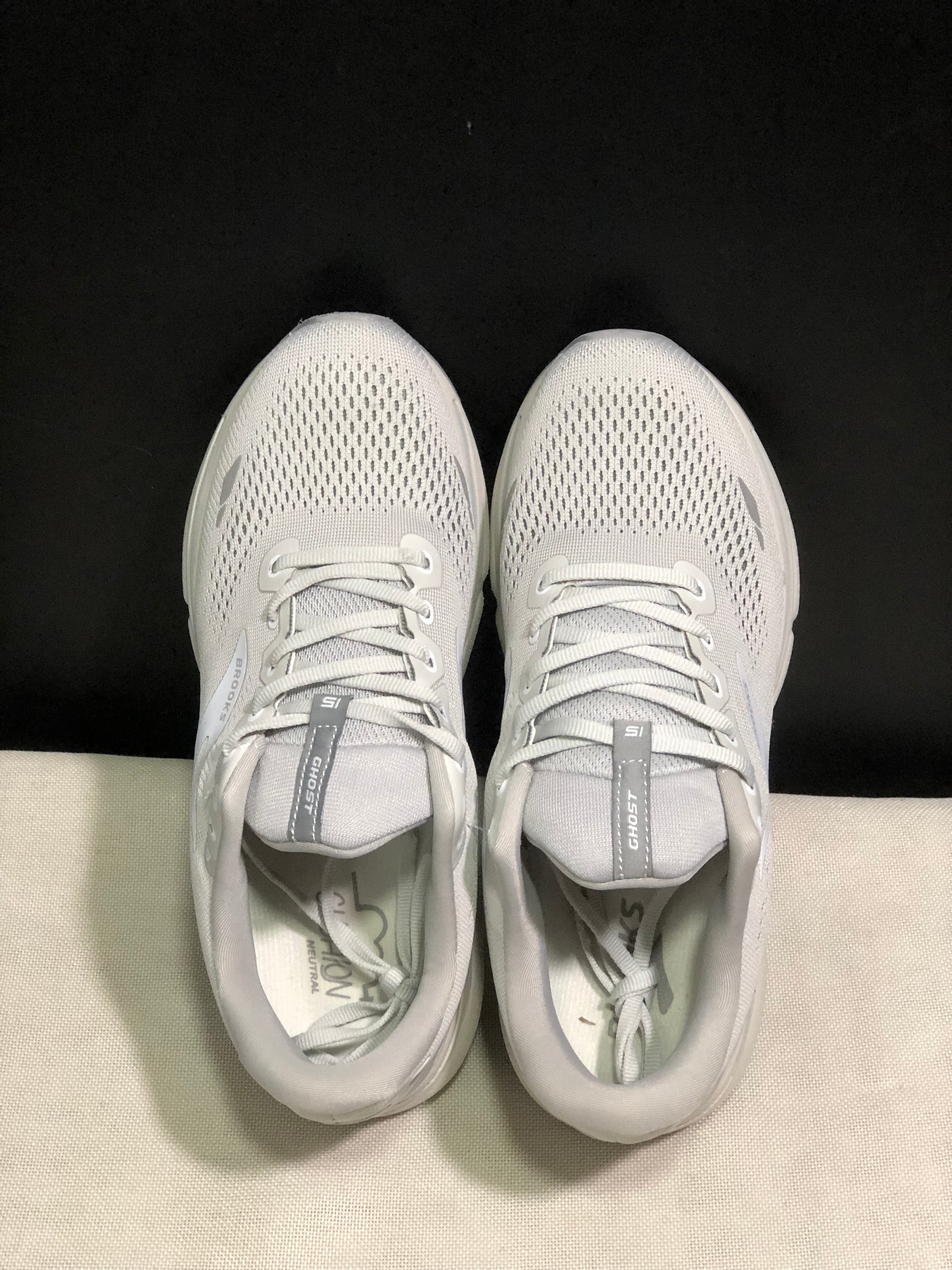 Brooks Ghost 15 Shock-absorbing Wear-resistant Low-top Running Shoes Light Gray